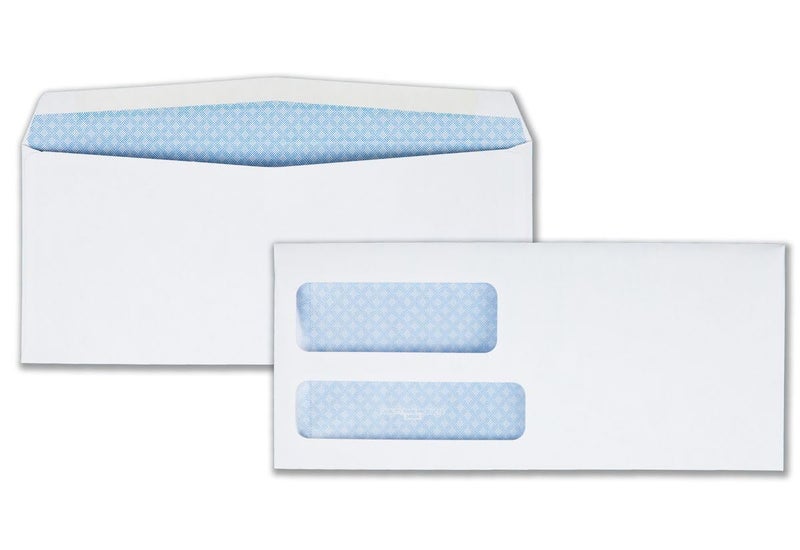 Quality Park #9 Security Envelopes  Double Window  Invoices and QuickBooks Statements  3-7/8 x 8-7/8 Inches  Gummed  24 lb White  500/Box (QUA24524)